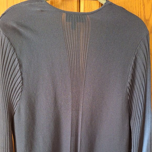 Lane Bryant Long-Sleeve Open-Front Ribbed Longline Cardigan Sweater with ¾ Sleev - Picture 3 of 8